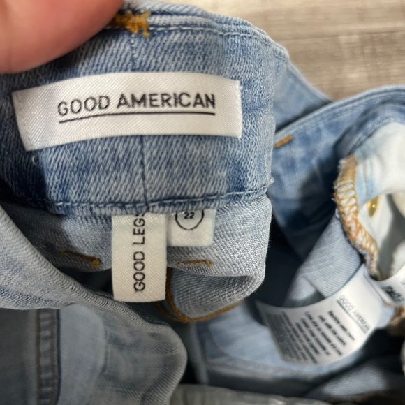 Good American Good Legs High Rise Crop Skinny Jeans Blue Women’s Size 22 - Picture 10 of 11